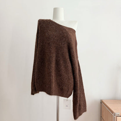 Clidress Off Shoulder Loose Fit Sweater