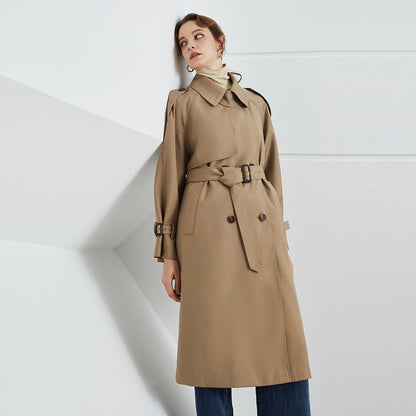 Double Breasted Loose Trench Coat Khaki