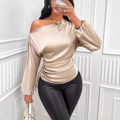 One Shoulder Long Sleeves Top