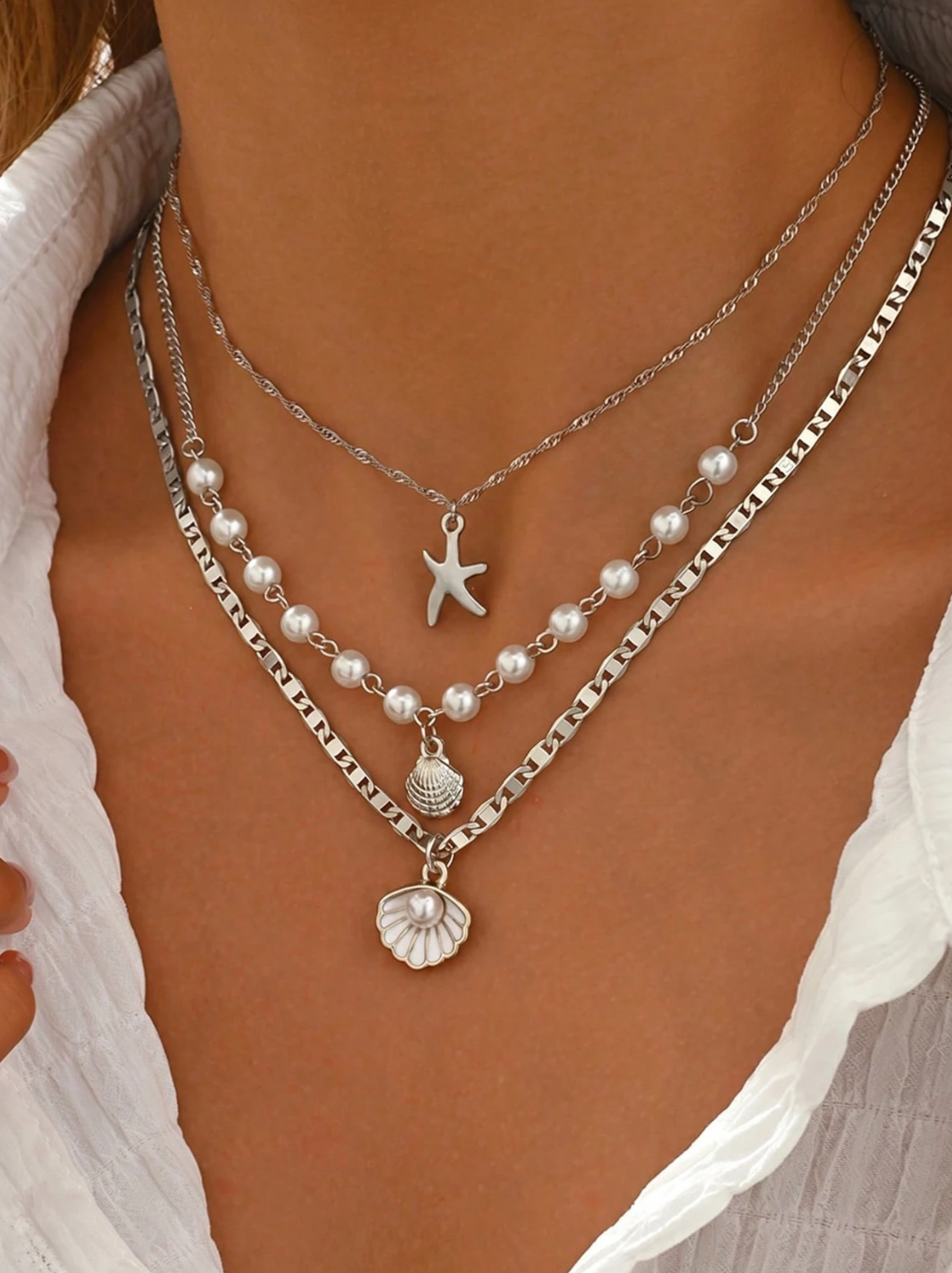Multi-Layer Pearl Necklace Set