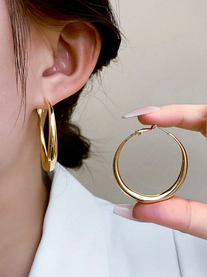 Clidress Metal Hoop Circle Earrings