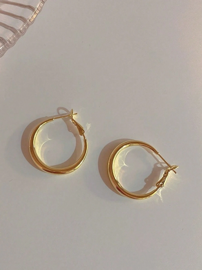 Clidress Metal Hoop Circle Earrings
