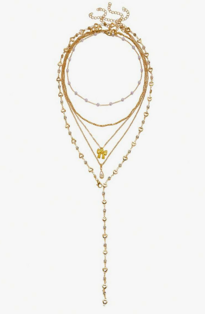 Hollow Heart Pearl Women's Necklace Set
