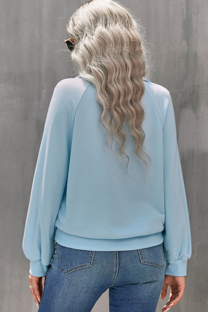 Quarter-Button Collared Sweatshirt