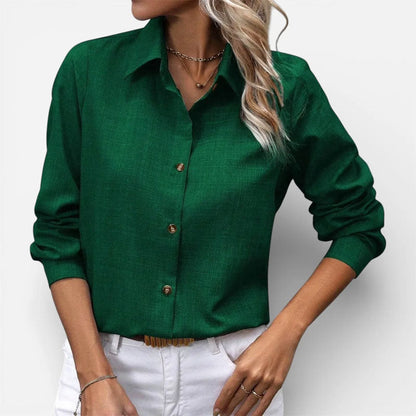 Ramsey - Women's Relaxed Button-Up Collared Blouse