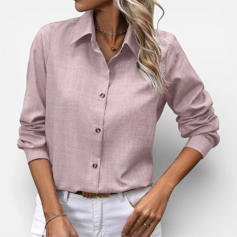 Ramsey - Women's Relaxed Button-Up Collared Blouse