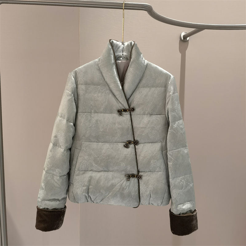 Retro Chic Chenille Puffer Women’s Jacket