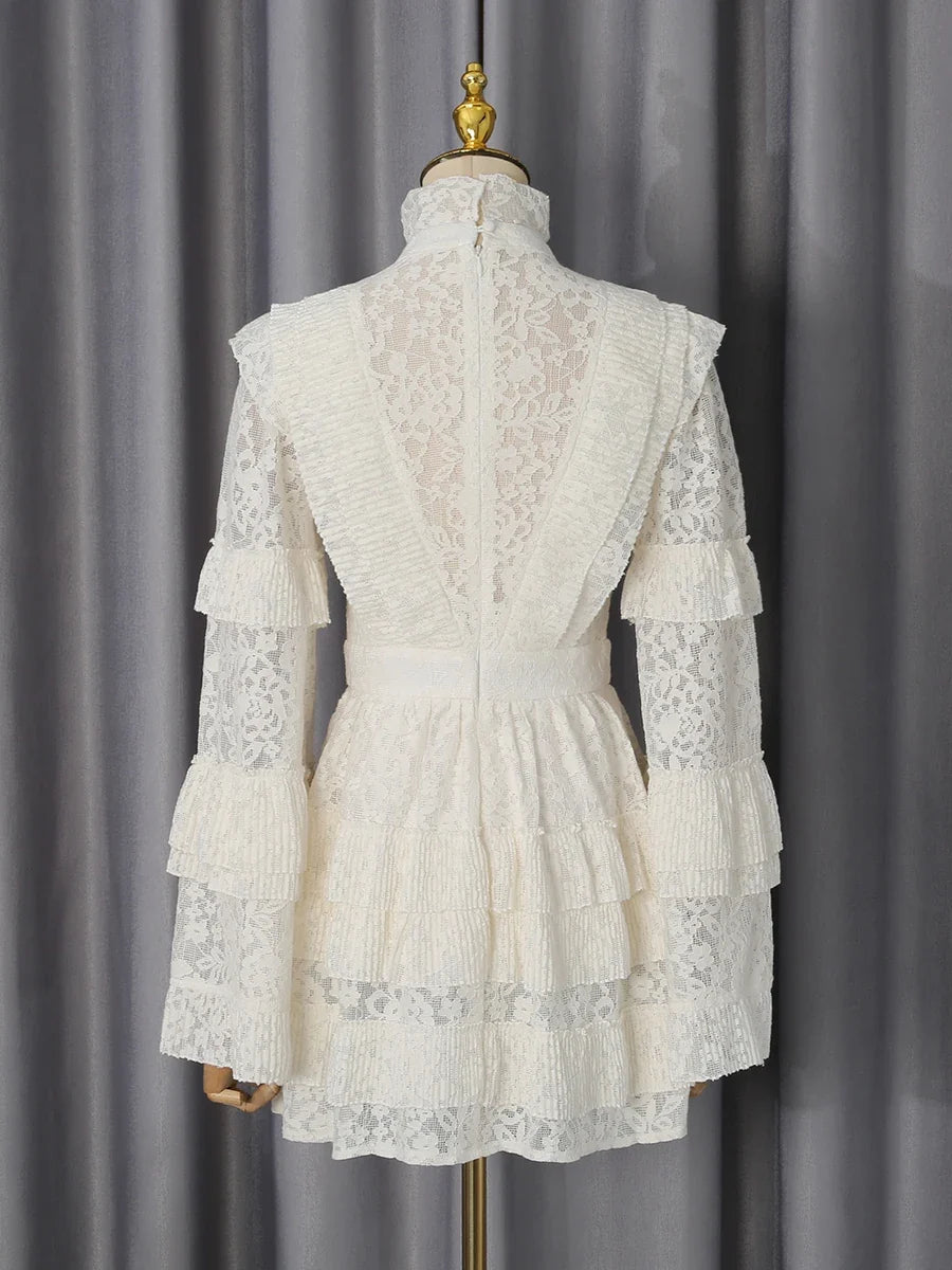 Crown Lace Turtleneck Dress