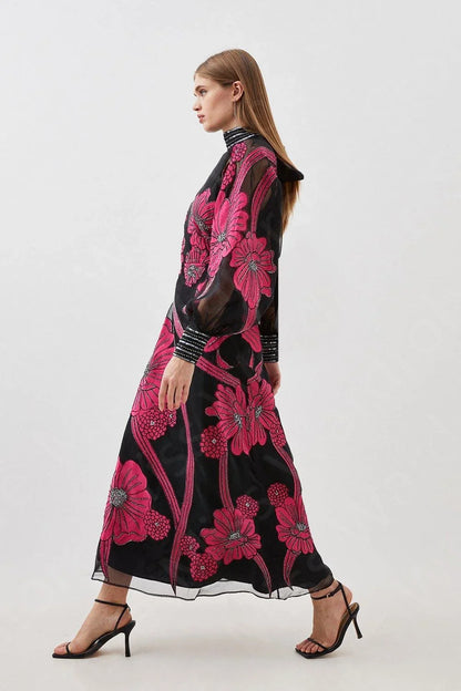 Positano Floral Evening Dress