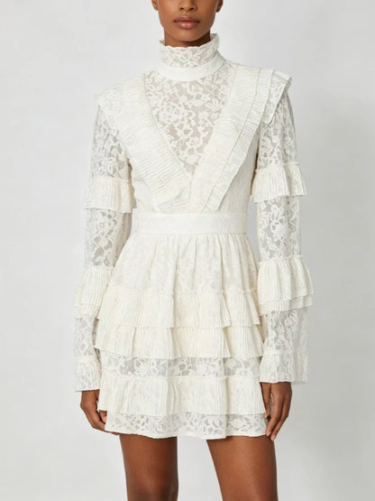 Crown Lace Turtleneck Dress