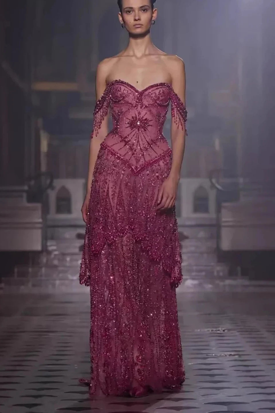 Coralise Crystal Evening Dress