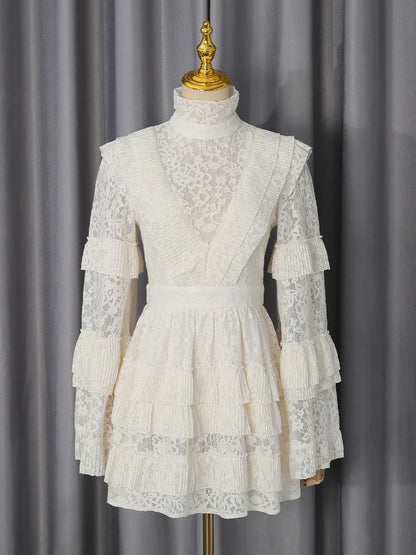 Crown Lace Turtleneck Dress