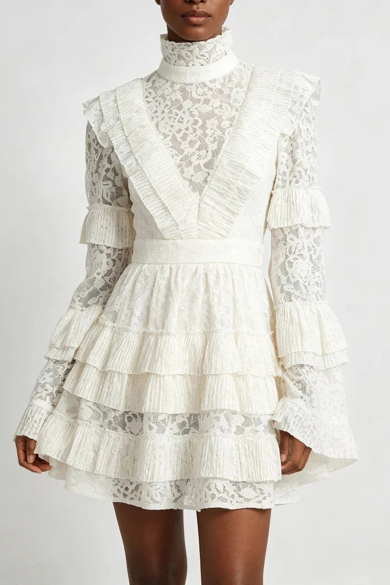 Crown Lace Turtleneck Dress