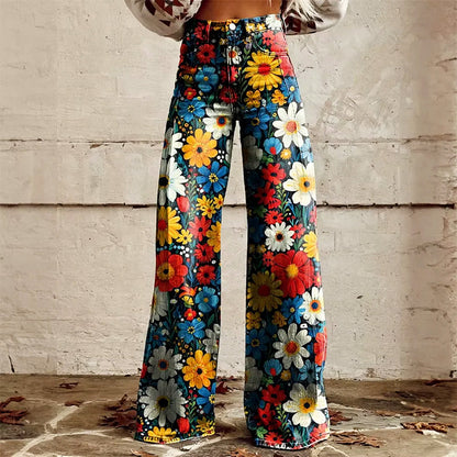 Sofia Amoretti Flared Jeans with All-Over Print
