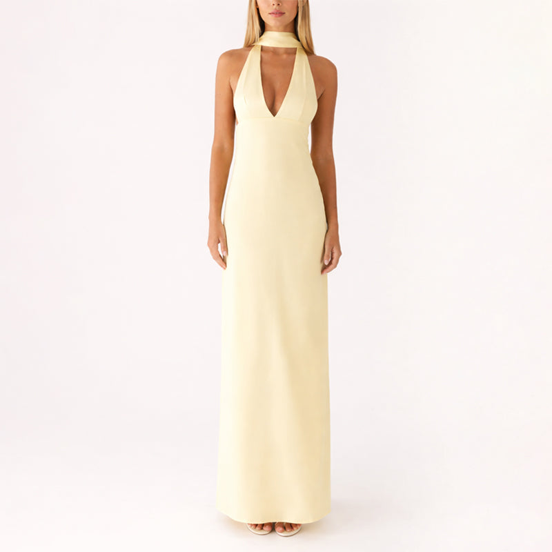 Sofia Amoretti Halter Neck Maxi Dress