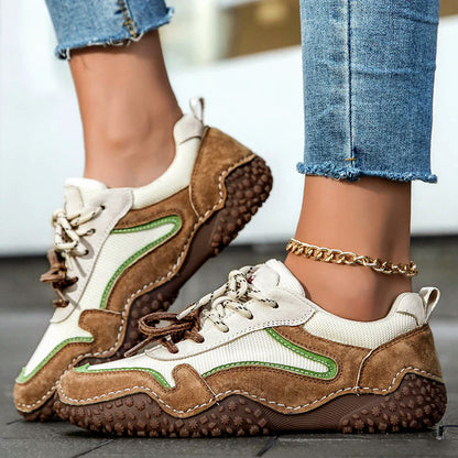 Sofia Amoretti Leather Sneakers with Textured Sole