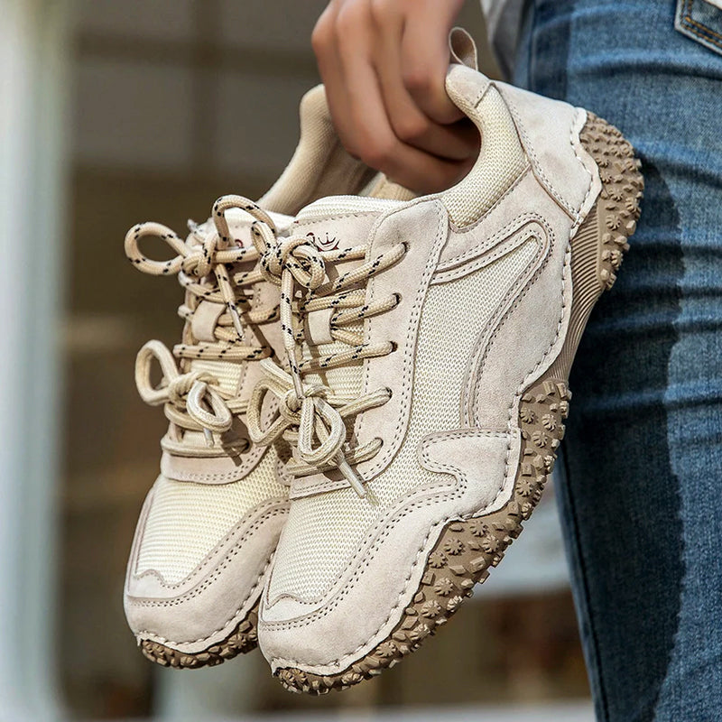 Sofia Amoretti Leather Sneakers with Textured Sole