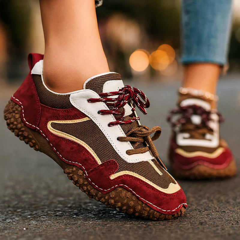 Sofia Amoretti Leather Sneakers with Textured Sole