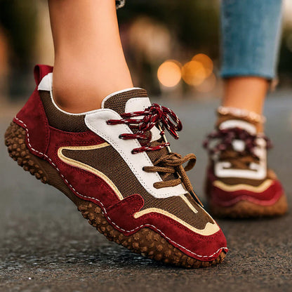 Sofia Amoretti Leather Sneakers with Textured Sole