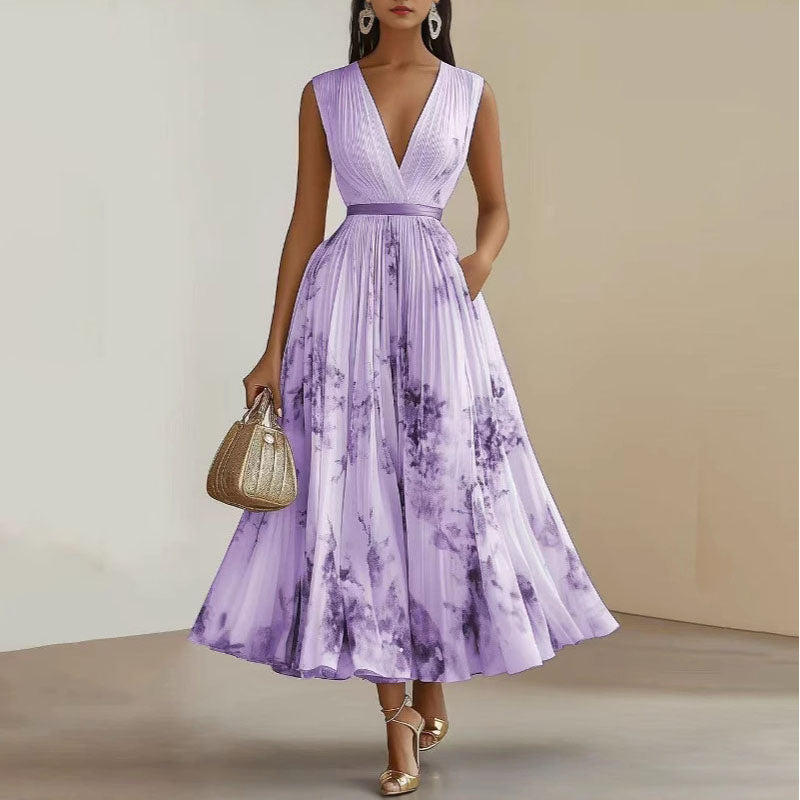 Sofia Amoretti Pleated Floral Midi Dress