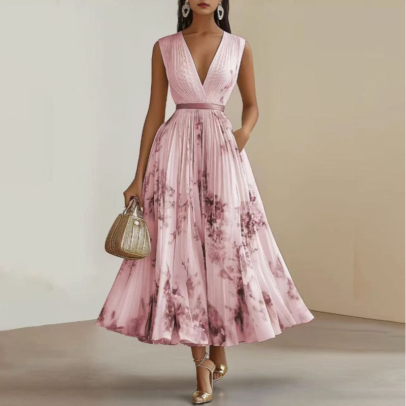 Sofia Amoretti Pleated Floral Midi Dress