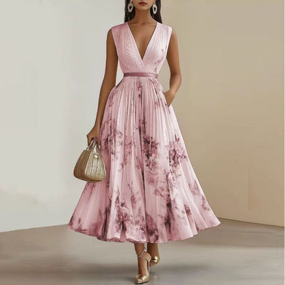 Sofia Amoretti Pleated Floral Midi Dress