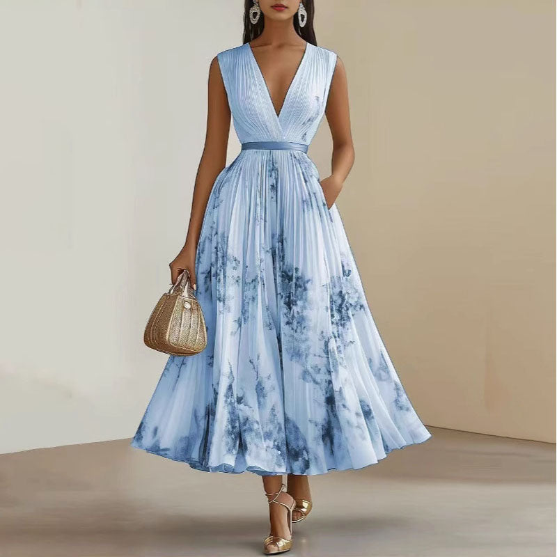 Sofia Amoretti Pleated Floral Midi Dress
