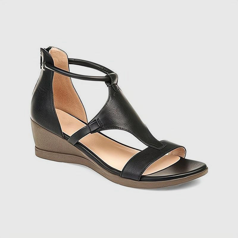 Sofia Amoretti T-Strap Wedge Sandals