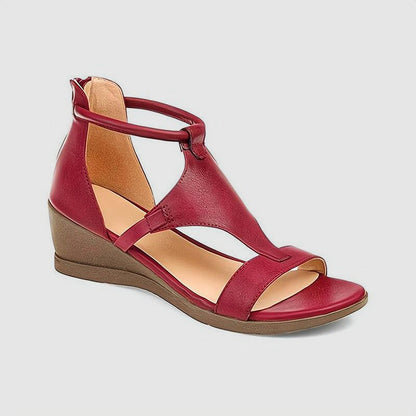 Sofia Amoretti T-Strap Wedge Sandals