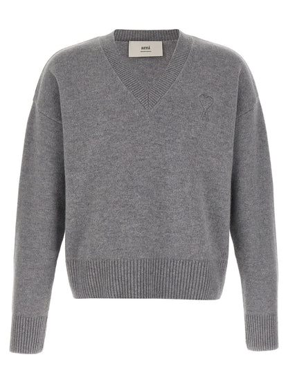 Ami Paris Puff Logo Patch Sweater