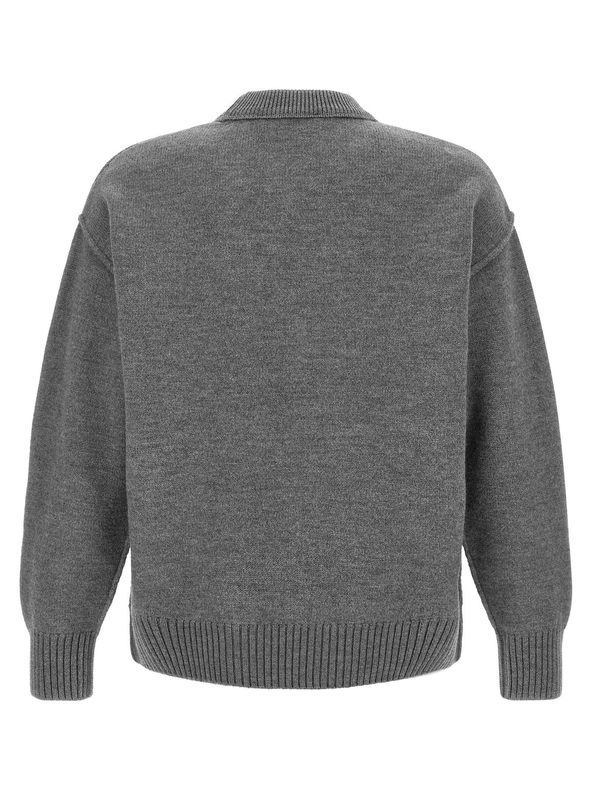Ami Paris Grey Ami De Coeur Sweater