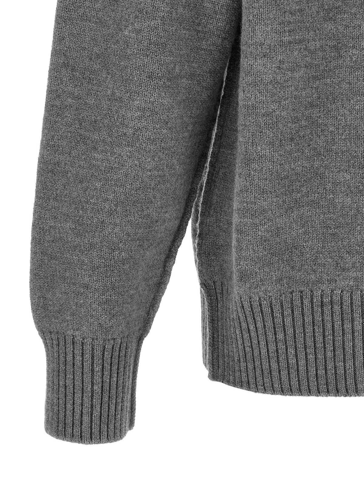 Ami Paris Grey Ami De Coeur Sweater
