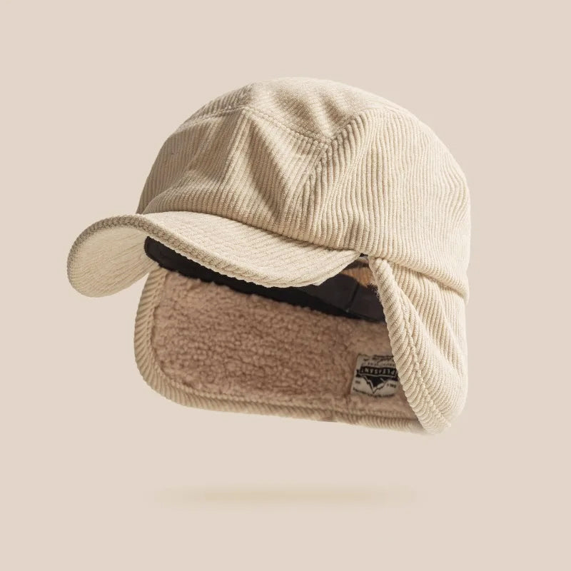 Unisex Winter Earflap Baseball Cap with Fleece Lining