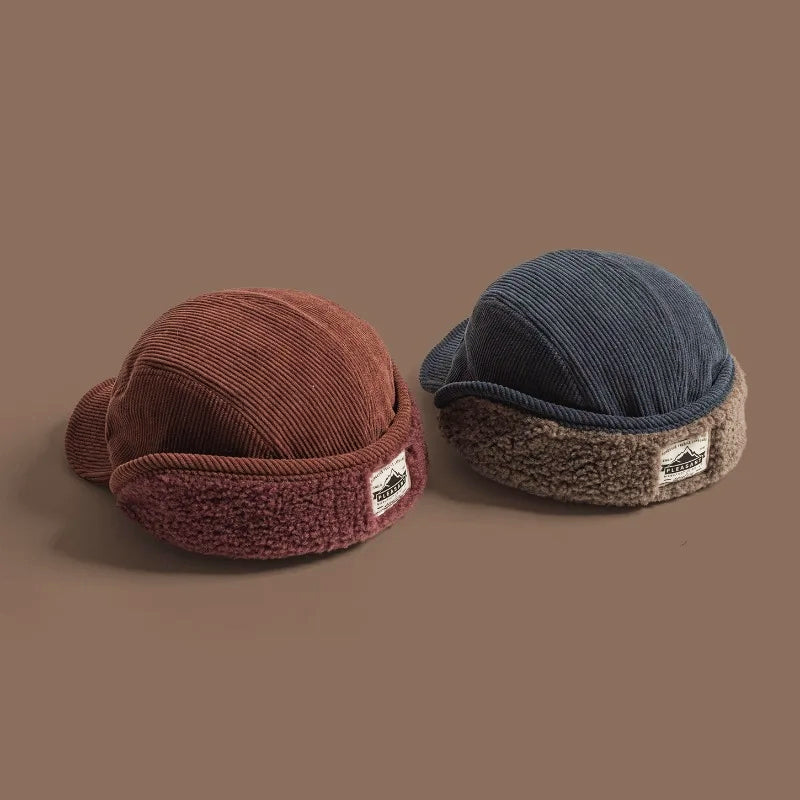 Unisex Winter Earflap Baseball Cap with Fleece Lining