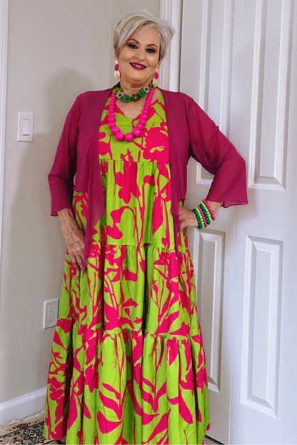 Elegant Sleeveless Vacation Dress – Bold, Vibrant, and Effortlessly Chic