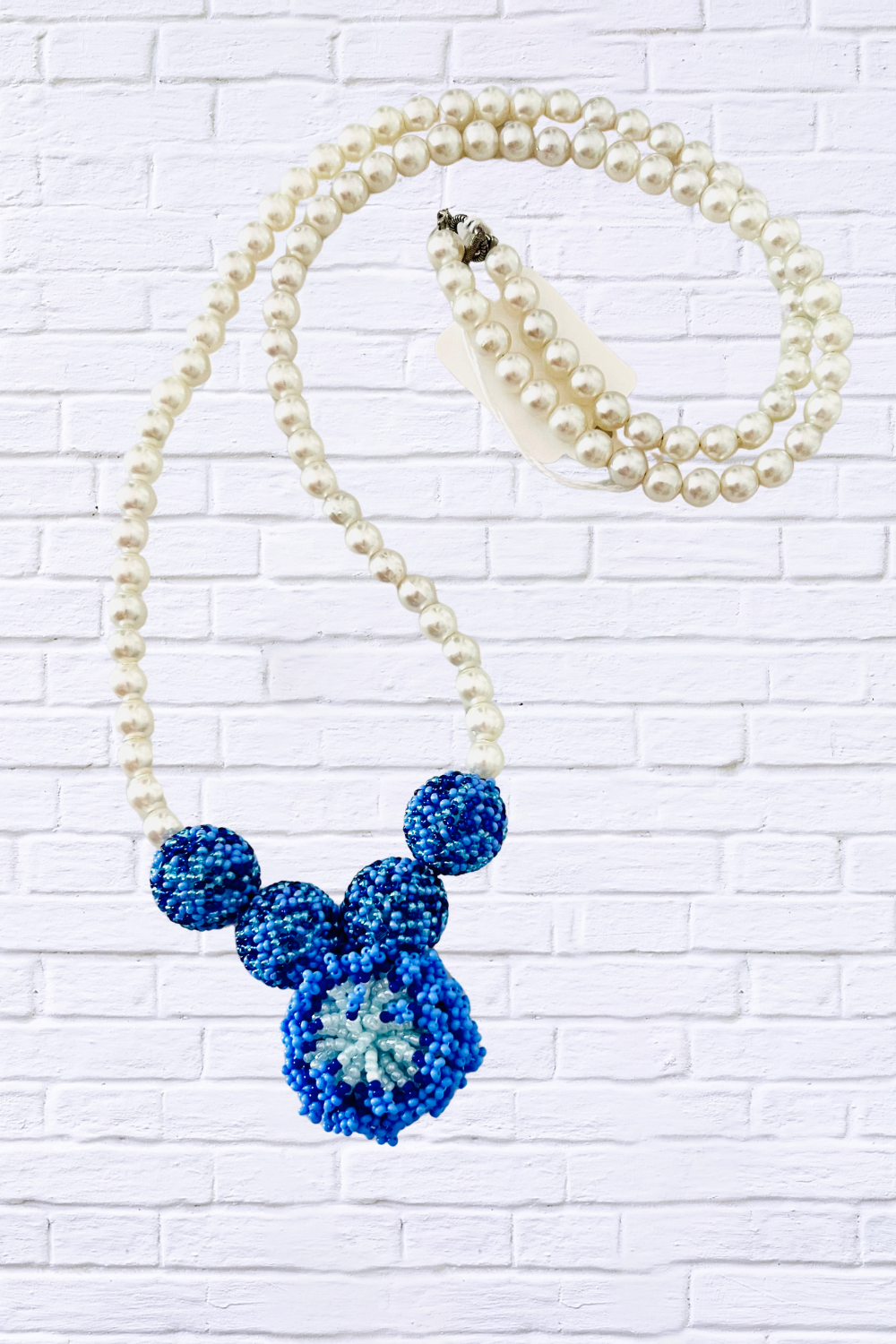 Woya Moya Long Strand Necklace Darker Blue