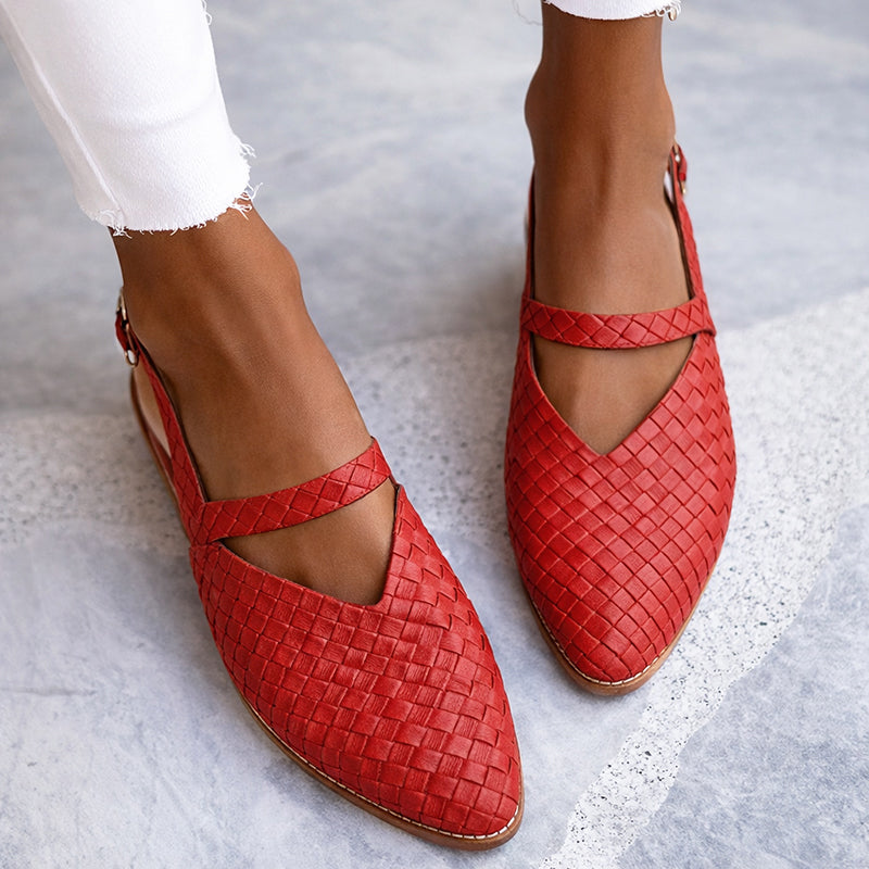 Valentina Rossi Embossed Slingback Flats