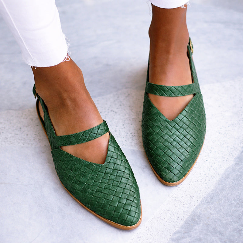 Valentina Rossi Embossed Slingback Flats