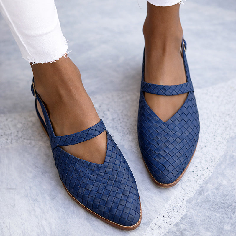 Valentina Rossi Embossed Slingback Flats