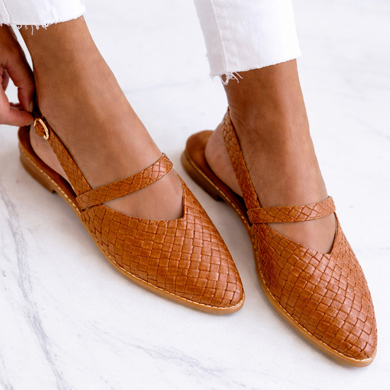 Valentina Rossi Embossed Slingback Flats