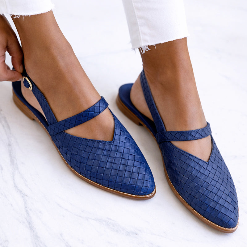 Valentina Rossi Embossed Slingback Flats
