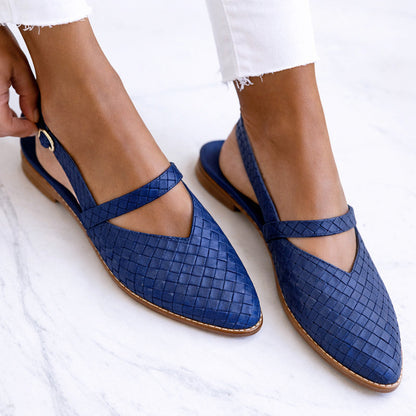 Valentina Rossi Embossed Slingback Flats