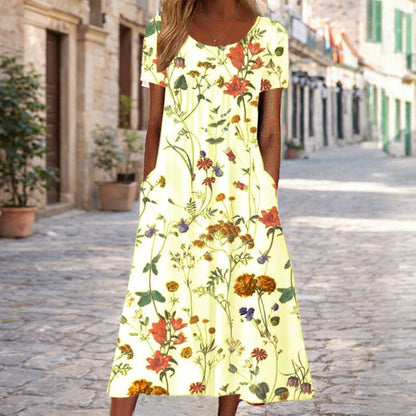 Valentina Rossi Floral A-Line Midi Dress
