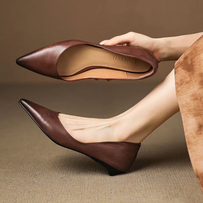 Valentina Rossi Genuine Leather Pointed Flats