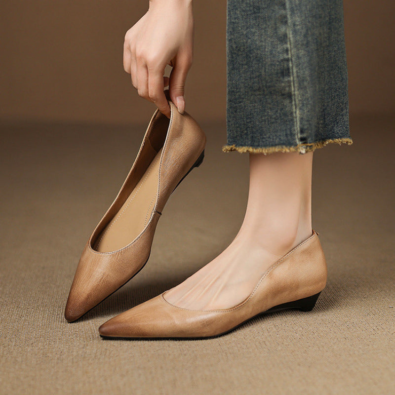 Valentina Rossi Genuine Leather Pointed Flats