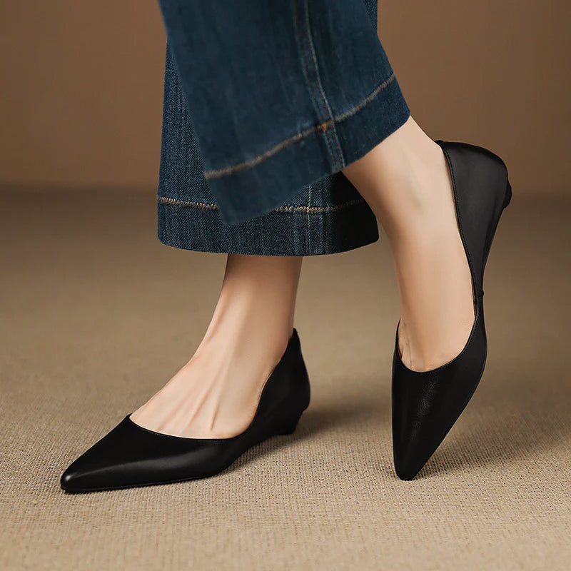 Valentina Rossi Genuine Leather Pointed Flats