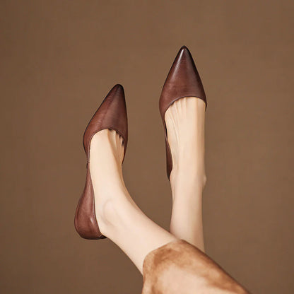 Valentina Rossi Genuine Leather Pointed Flats