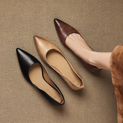 Valentina Rossi Genuine Leather Pointed Flats