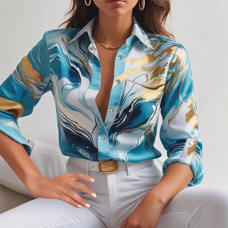 Valentina Rossi Marble Swirl Blouse