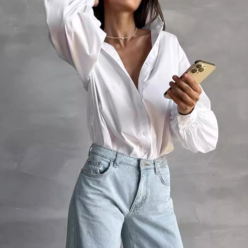 Valentina Rossi Oversized Blouse with Bishop Sleeves